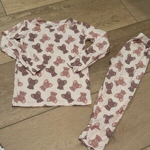 Charming Bear Print Kids Pajama Set